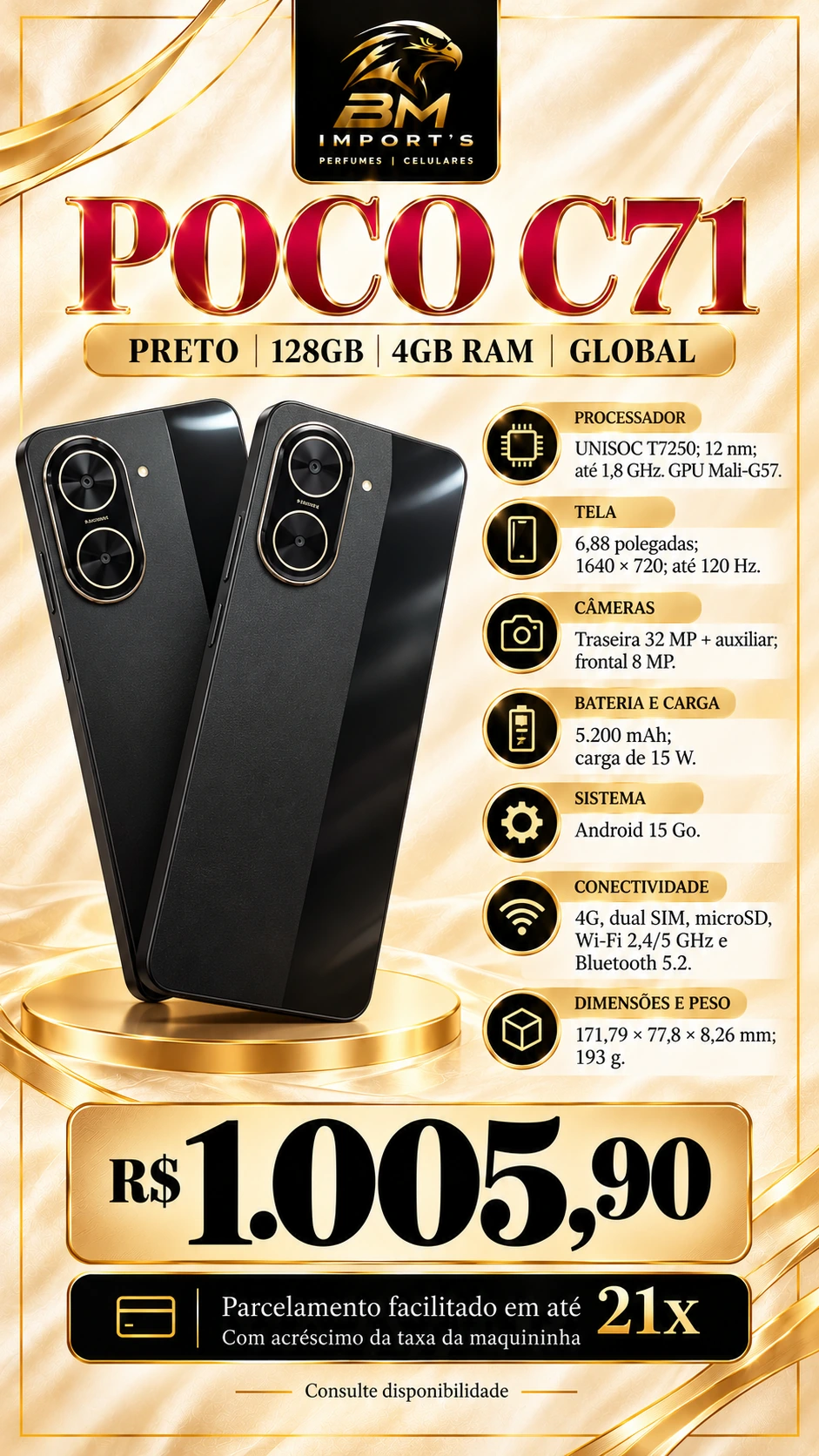 POCO C71 128GB 4GB RAM