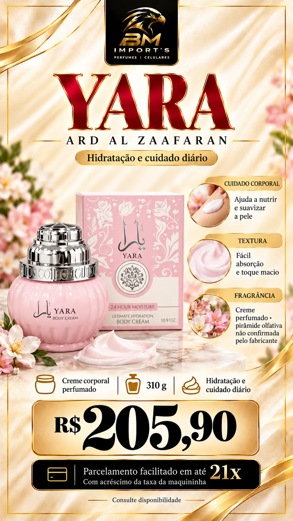 CREME CORPORAL YARA ARD AL ZAAFARAN 310G
