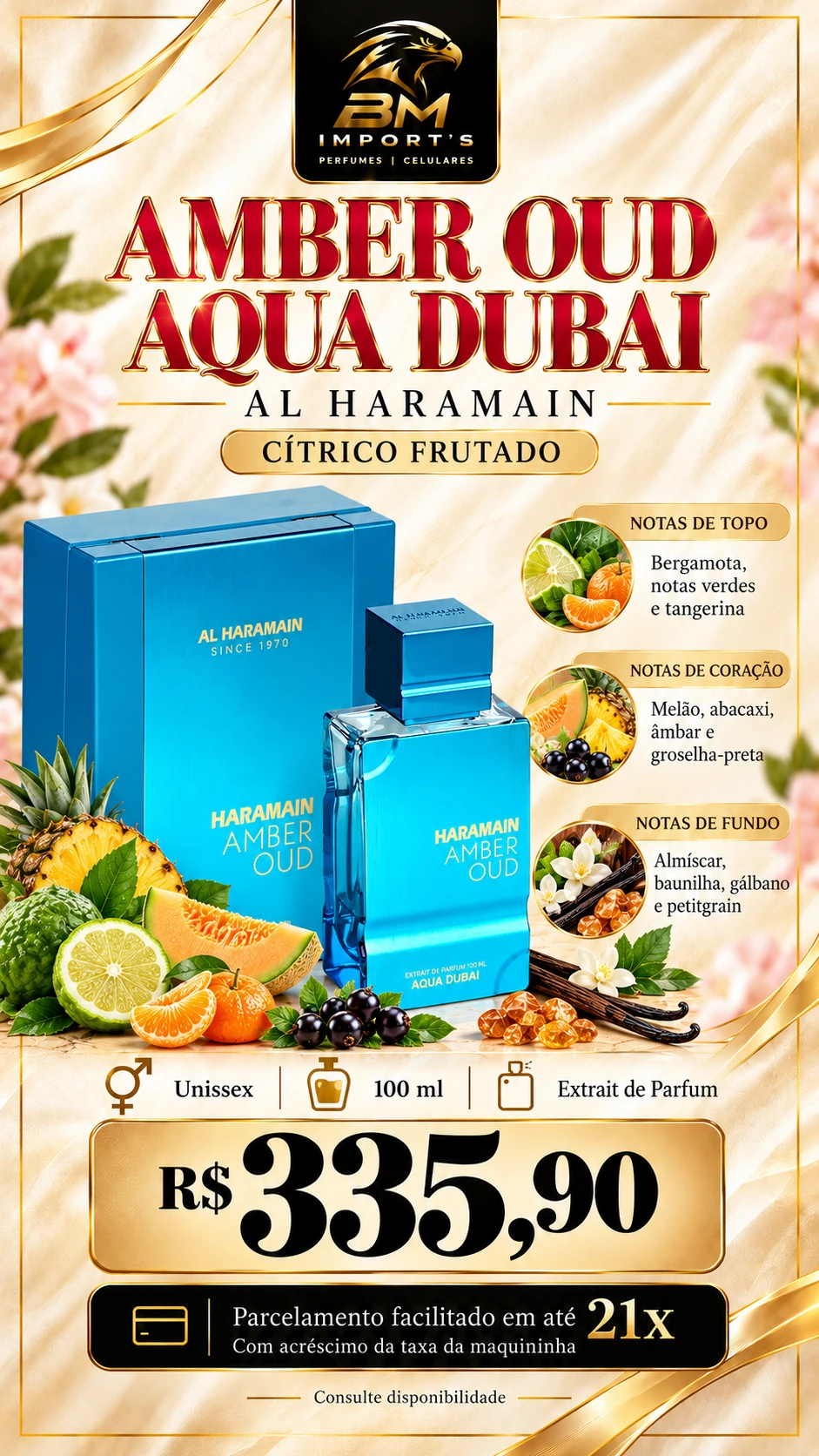 AL HARAMAIN AMBER OUD AQUA DUBAI EXTRAIT 100 ML